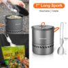 5f832d76731568bf Odoland Camping Geschirr Set, Outdoor Kochutensilien Töpfe mit Brenner und Herd Faltbares Kochgeschirr für Wandern, Trekking, Angeln und Backpacking
