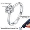 5f8a12ee0be1f592 NeeTim 0.3ct 4mm Moissanite Diamond Ring for Women S Sterling Sier with Gold Plated Eternity Band Wedding Party Jewelry