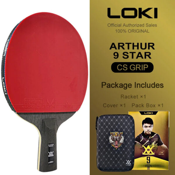 5f8e2f2d9c2a6624 LOKI ARTHUR 9 Star Table Tennis Racket Carbon Offensive Lightweight Ping Pong Racket Paddle Bat with Sticky Rubber ITTF Approved