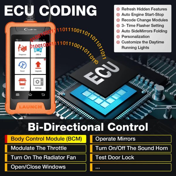 5f9032974b49c190 LAUNCH X431 Creader Elite For BENZ Diagnostic Tools Professional Full System TPMS 31+ reset Function Online Coding OBD2 Scanner