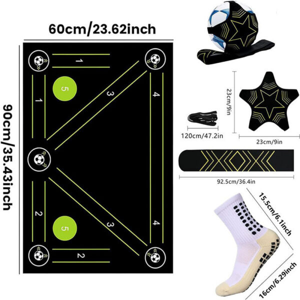 Non-Slip Soccer Footwork Silent Shock-Absorbing Training Mat Ball Control Mats Indoor Outdoor