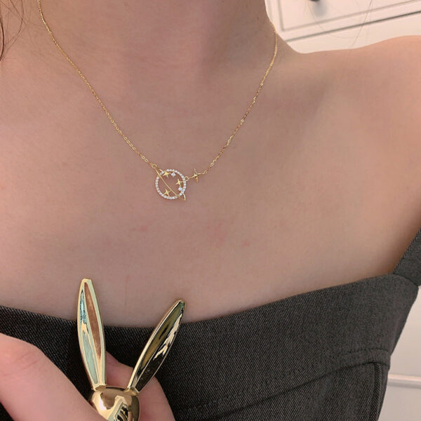 5fa2323be50c32bd Sterling Sier Simple Diamond Gold Planet Pendant Necklace Women Fashion Wedding Party Jewelry Accessories