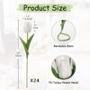 5fc403fcb37da039 24 Pcs White Tulips Artificial Flowers Real Touch Fake Tulips Fake Flowers for Decoration 13.5" Faux Tulips Faux Flowers Bulk Artificial Tulips Flowers for Vase Centerpieces Home Wedding Bouquet