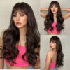 5fcb822b6873d3b9 Long Black Wavy Synthetic with Bangs for Women Body Wave Wigs Cosplay Daily Natural Use Hair Heat Resistant