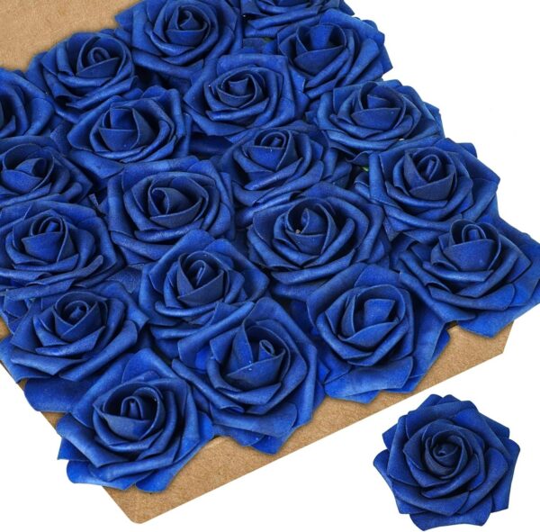 N&T NIETING Artificial Flowers, 25Pcs Fake Flowers Roses Perfect for DIY Wedding Bouquets Centerpieces Bridal Shower Party Home Flower Arrangement Decorations, Rainbow Color