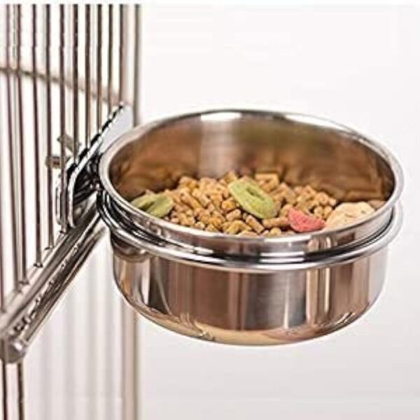 5fce3eb3400f3db2 Pet Feeder Water,10oz 20oz 30oz Bird Hamster Small Animal Cup with Holder,Stainless Steel 10oz Cage Coop Hook Cup for Small Animal Cage Bowl (10oz Stainless Steel Bowl)