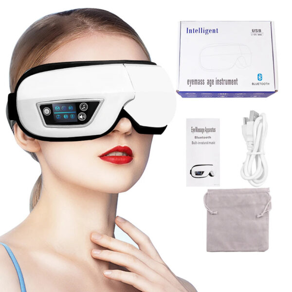 5fd0f3b43e55ff31 Eye Massage Instrument Vibration Airbag Pressure Hot Compress Eye Massager Bluetooth Music Relax Fatigue Eye Care Foldable