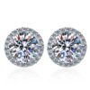 5fe4a0ef7af83f02 925 Sterling Silver 0.5/1/2 Carat Moissanite Round Earrings Engagement Wedding Daily Work Party Travel Luxurious Gift For Women