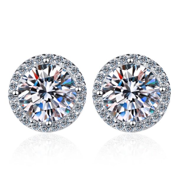 5fe4a0ef7af83f02 925 Sterling Silver 0.5/1/2 Carat Moissanite Round Earrings Engagement Wedding Daily Work Party Travel Luxurious Gift For Women