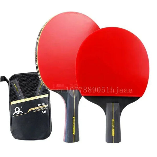 5fe88a9d29905ab1 6 Star Table Tennis Racket 2PCS Professional Ping Pong Racket Set Pimples-in Rubber Hight Quality Blade Bat Paddle with Bag