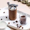Bean Portable Wood Grain Stainless Steel Crank Hand Coffee Kitchen Tool Grinder