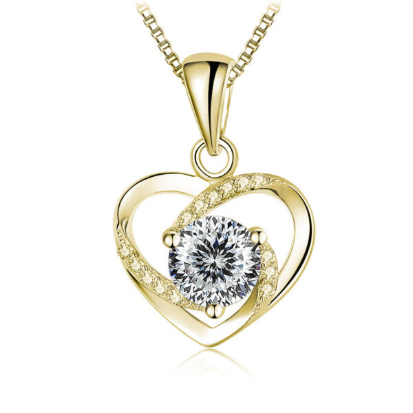 1 Carat Real Moissanite Pendant Necklace Gold Color Sterling Sier Thick Neck Chain Jewelry Pass Diamond Tester