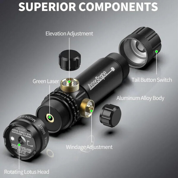 Rifle Green Red Dot Laser Sight 532nm Scope with Pressure Switch Picatinny and Mounting Hunting Riflescope