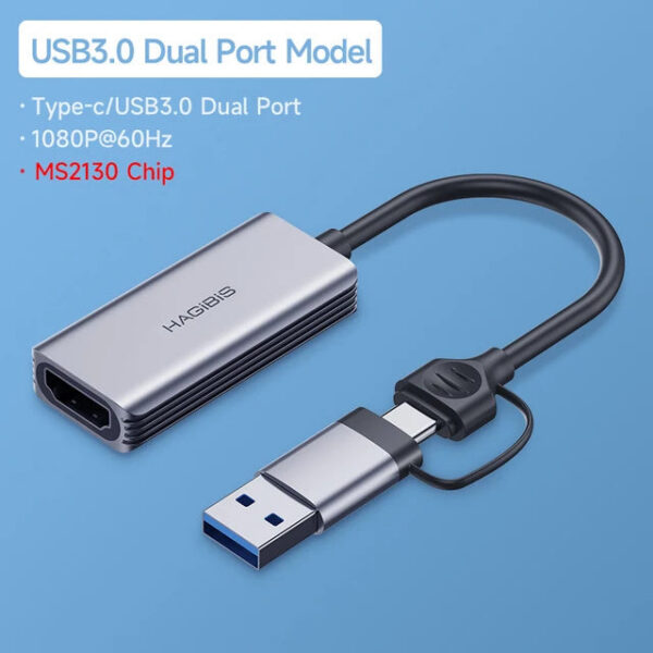 6019786771a95dce Hagibis USB 3.0 Video Capture Card HDMI-compatible to USB/Type-c Game Grabber Record ms2130 for Switch Xbox PS4/5 Live Broadcast