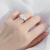 Smyoue Plated 0.6-4.2CT All Moissanite Rings for Women Sparkly Wedding Diamond Band Sterling Sier Jewelry GRA