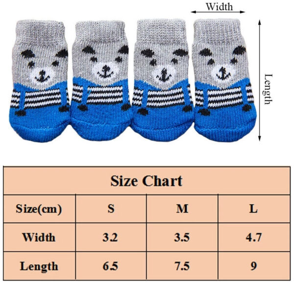 4Pcs/set Autumn Winter Pet Dog Socks Anti-Slip Knitted Small Dogs Shoes Thick Warm Paw Protector Cute Puppy Cat Indoor Wear Boot