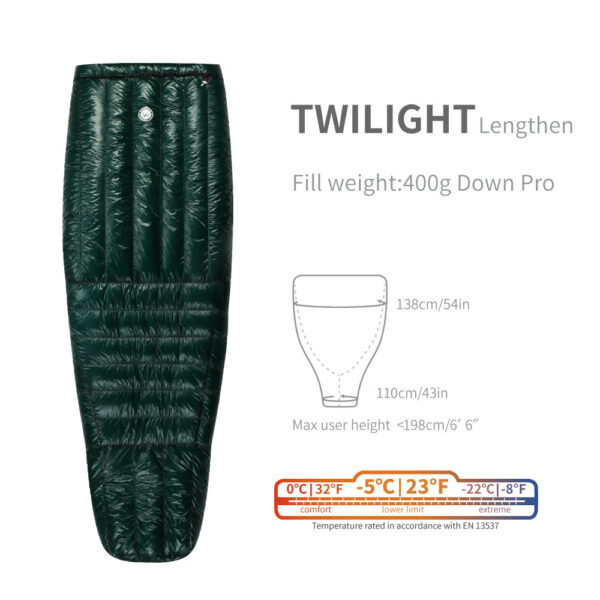 AEGISMAX Wind Hard Twilight 10D -5 Degree 800FP Down Ultralight Camping Quilt Sleeping Bag Winter Hiking Equipment