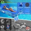 RZM Inflatable Lounger Air Sofa with Sunshade - Portable Waterproof Outdoor Couch for Camping, Beach, Hiking & Music Festivals - Quick Setup Lightweight Furniture w/Carry Bag (Clear Blue)