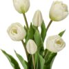 6035f50c569f129a 24 Pcs White Tulips Artificial Flowers Real Touch Fake Tulips Fake Flowers for Decoration 13.5" Faux Tulips Faux Flowers Bulk Artificial Tulips Flowers for Vase Centerpieces Home Wedding Bouquet
