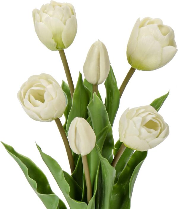 6035f50c569f129a 24 Pcs White Tulips Artificial Flowers Real Touch Fake Tulips Fake Flowers for Decoration 13.5" Faux Tulips Faux Flowers Bulk Artificial Tulips Flowers for Vase Centerpieces Home Wedding Bouquet
