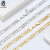603b2d258fdd9862 ORSA JEWELS Handmade Italy Diamond-Cut Figaro Necklace Genuine Sterling Sier Man Woman Neck Chain Jewelry Gift SC34