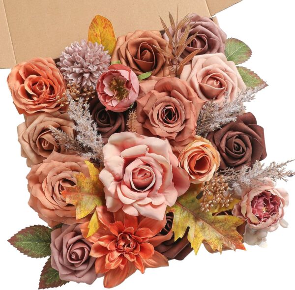603dbaaf9af4bf42 YYHUAWU Artificial Flowers Combo Set Fake Flower Leaf Box with Stems for DIY Wedding Bouquets Centerpieces Arrangements Baby Shower Party Home Decorations