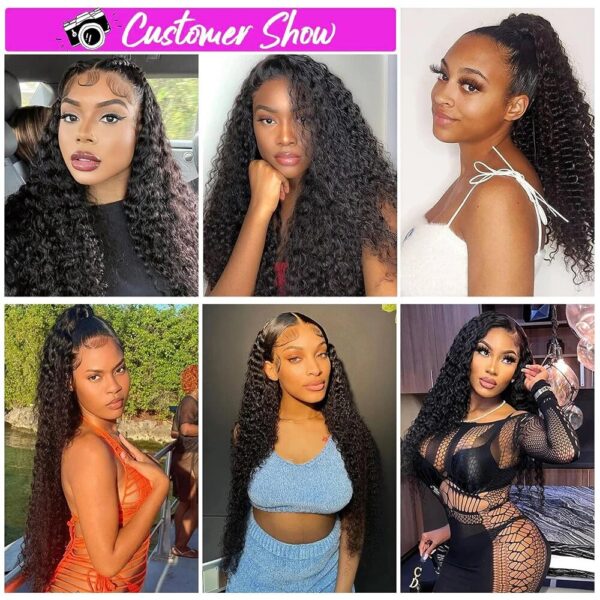 6049970ce5d1b630 Kinky Curly Wigs Frontal 13x4 HD Front Pre Plucked 4x4 Lace Closure Wig Remy Human Hair Extersion