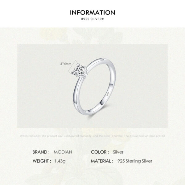 6067f73ef7a7cb8f Modian 925 Sterling Silver 10 Hearts Clear CZ Simulated Diamond Simple Wedding Bands Ring For Women Statement Engagement Jewelry