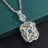 608013572d0afda9 Vintage 20*23mm Emerald Pendant Tennis Chain Necklace for Women Lab Diamond tail Party Fine Jewelry Accessories Gift