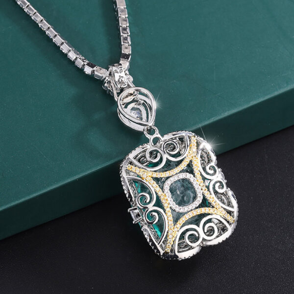 608013572d0afda9 Vintage 20*23mm Emerald Pendant Tennis Chain Necklace for Women Lab Diamond tail Party Fine Jewelry Accessories Gift