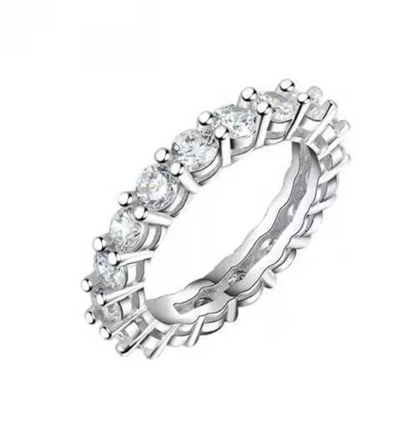Emerald Cut 2ct Diamond Cz Ring Sterling Sier Promise Engagement Wedding Band Rings for Women Gemstones Party Jewelry Gift