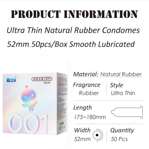 608e6b4494cccea1 50pcs/Box Ultra Thin Lubricated Condoms Natural Rubber Latex Penis Sleeve Sex Shop