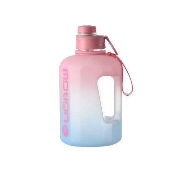 2.2L Large Capacity Sports Bottle Outdoor Fiess Kettle Gradient Plastic Water Cup Students Portable Big Ton Barrel