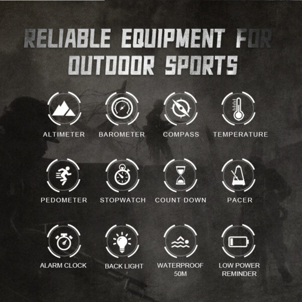 NORTH EDGE APACHE-46 Men Digital Watch Sports Running Swimming Outdoor Sport Watches Altimeter Barometer Compass WR50M