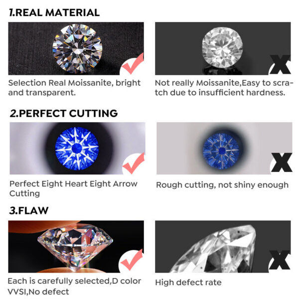 KNB Certified 0.5CT Moissanite Dia Princess Crown Rings for Women Original Sterg Sier Engagement Ring Fine Jewelry