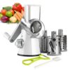 60ba541917254418 Ourokhome Rotary Cheese Grater Shredder - 3 Drum Blades Manual Speed Round Food