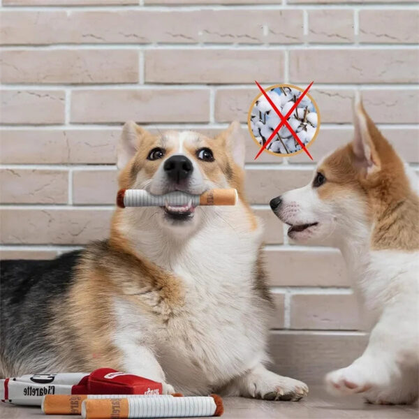 Creative Cigarette Interactive Giggles Toys Funny Plush Chewing with Squeaking Sound Dog Toy Cigaret Box Good Pet Gifts