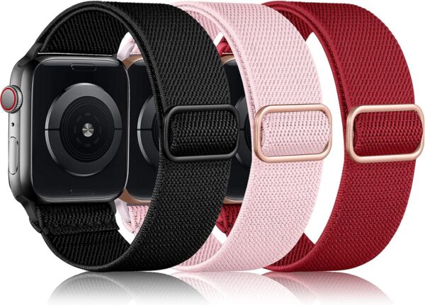 60bd2b96fe48a96d DaQin 3 Pack Elastic Bands Compatible with Apple Watch Band 45mm 44mm 49mm 42mm 41mm 40mm 38mm Women Men, Soft Nylon Solo Loop Straps for Apple Watch SE iWatch Series 9/8/7/6/5/4/3/2/1/Ultra/Ultra 2