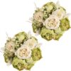 Artificial Peonies Silk Flowers, Faux Peony Bouquet 4 Bundles Florals Arrangements Decor for Farmhouse Home Boho Wedding Table Centerpiece, Fake Plastic Flowers Bulk for Vase Decoration (Pink Purple)