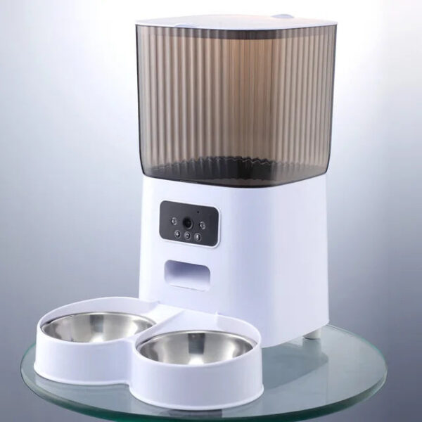 60cd93ee8ce13c91 5L Double Bowls Automatic With Camera Cat Dry Food Video Dispenser Pet Smart Voice Recorder Auto Feeder For Dog