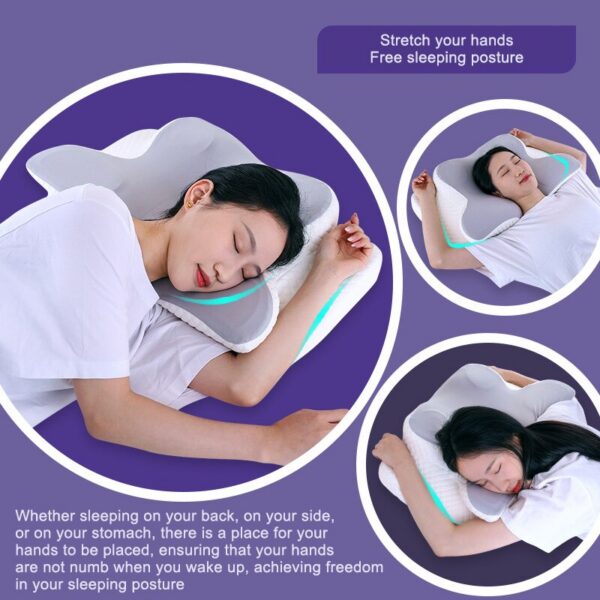 60d2c0d49e56d818 Memory Foam Pillows Butterfly Shaped Relaxing Cervical Slow Rebound Neck Pain Relief Sleeping Orthopedic Pillow Beding