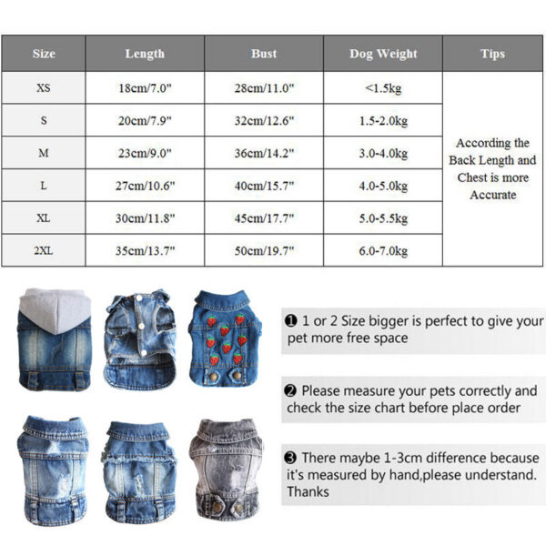 XS-2XL Denim Cowboy Pet Clothing For Small Dogs Jeans Jacket Dog Vest Coat Puppy Outfits Cat Clothes