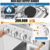 60dfe2f2173a6a93 Propane Gas Stove-300000BTU Portable Gas Stove with Support Leg Stand and Wind Blocking Cover Adapter Auto Ignition Camping Stove 4 Burner LPG for RV, Apartment, Outdoor Cooking