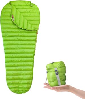 60e1a872ee90988c AEGISMAX Ultraleicht Gänse Daunen Schlafsack Frühling Herbst Ultra-kompakter Leichter Schlafsack Mumienschlafsack für Jugendliche und Erwachsene, zum Wandern, Outdoor-Zelt bei warmem Wetter