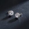 Modian Real 925 Sterling Silver Luxury Simple Cubic Zirconia Stud Earrings for Women Round CZ Wedding Statement Jewelry Gifts
