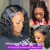 60fa7a733a75d803 Deep Wave 180% Density Pre-Plucked Side Part Short Bob 13*4 Lace Frontal Brazilian Virgin Human Hair Wigs For Black Woman