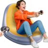 60fc49ca3a5cc06e Inflatable Couch Built in Rechargeable Pump, 3kPa High-Pressure Lounge Chair, Inflatable Bean Bag Chair for Indoor Office Outdoor Camping