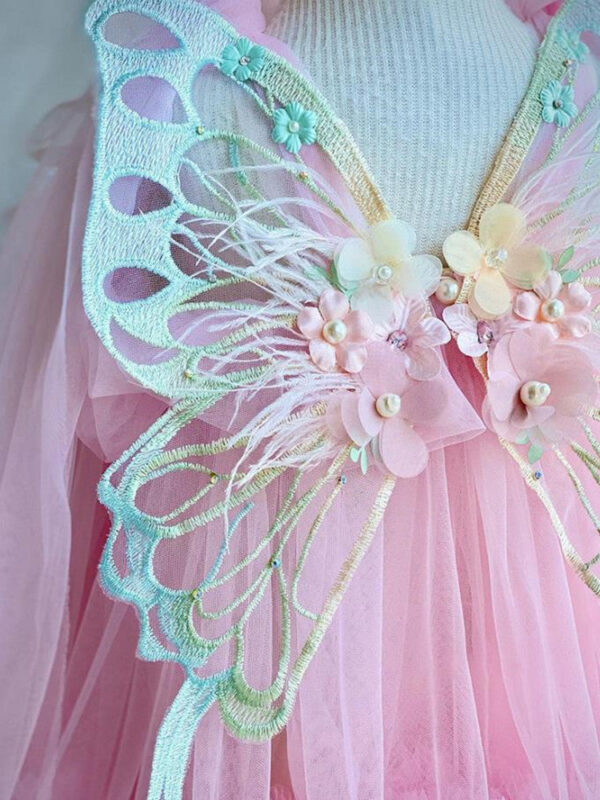 2024 New Children‘s Princess Evening Gown Sleeveless Pearls Appliques Design Wedding Birthday Baptism Party Girls Dresses A3649