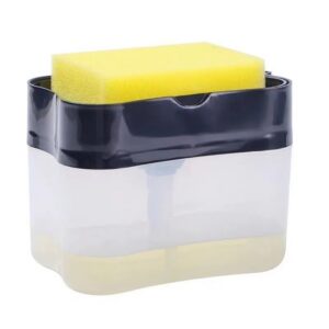 Detergent Dispenser Press Type Automatic Liquid Delivery Box Kitchen Scouring Pad Dishwashing Brush Soap Bo