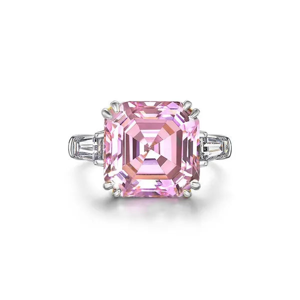 61068656c7c545c7 Original Sier Square ring Asscher Cut Simulated Diamond Wedding Engagement tail Women topaz Rings finger Fine Jewelry